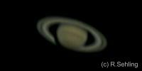saturn with 2x barlow lense recorded on 2005 april 21th, observed in kleinfriesen / vogtland