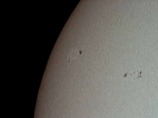 left side of the sun, recorded on 2008 March 24 with sun spot group.