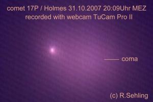 Comet 17P/Holmes - in constellation Perseus on 2007, October 31